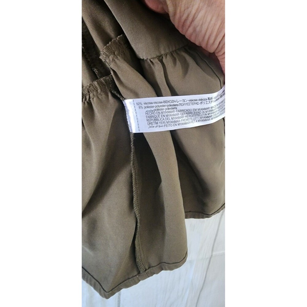 Zara Peplum Utility Jacket Women's Size Large Olive Green Ruffled Open-Front - Picture 4 of 6
